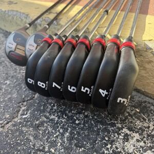 Wilson Iron Set 3-9 W/ Black Max 3 & 5 Woods RH Graphite Silver Golf Clubs